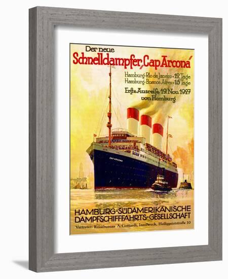 Poster Advertising the Hamburg Southern Line, 1927-null-Framed Giclee Print