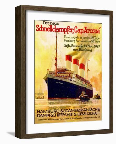 Poster Advertising the Hamburg Southern Line, 1927-null-Framed Giclee Print