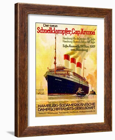 Poster Advertising the Hamburg Southern Line, 1927-null-Framed Giclee Print