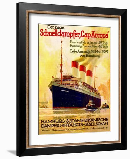 Poster Advertising the Hamburg Southern Line, 1927-null-Framed Giclee Print