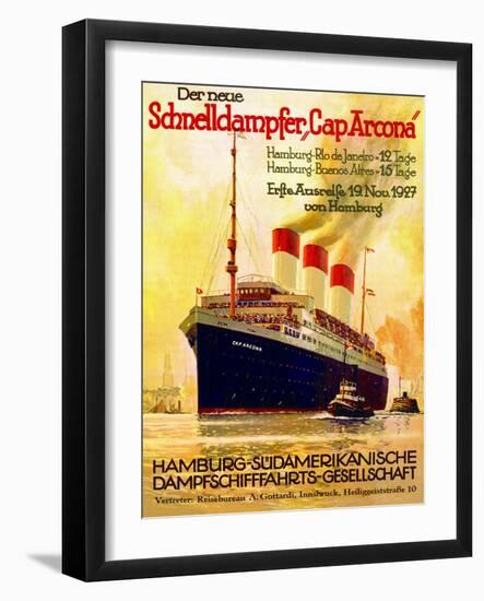 Poster Advertising the Hamburg Southern Line, 1927-null-Framed Giclee Print