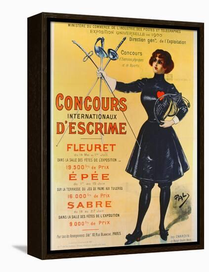 Poster Advertising the International Fencing Competitions, 1900-Pal-Framed Premier Image Canvas