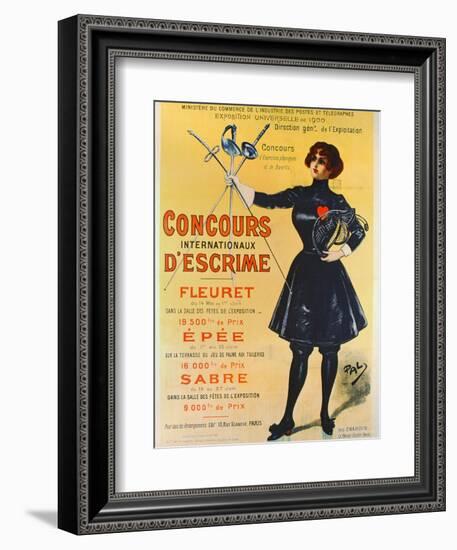 Poster Advertising the International Fencing Competitions, 1900-Pal-Framed Giclee Print