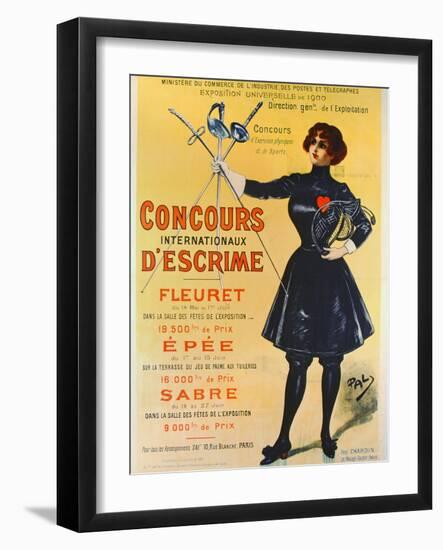 Poster Advertising the International Fencing Competitions, 1900-Pal-Framed Premium Giclee Print