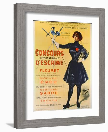 Poster Advertising the International Fencing Competitions, 1900-Pal-Framed Giclee Print