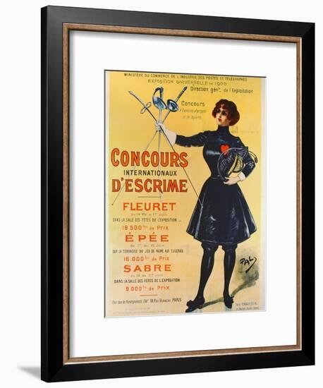 Poster Advertising the International Fencing Competitions, 1900-Pal-Framed Giclee Print
