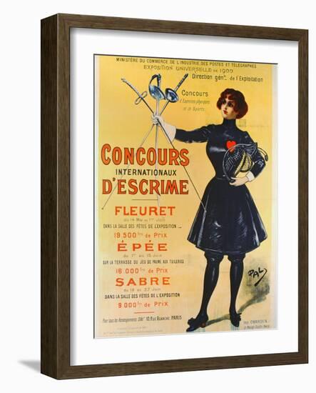 Poster Advertising the International Fencing Competitions, 1900-Pal-Framed Giclee Print