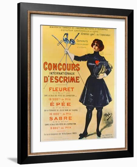 Poster Advertising the International Fencing Competitions, 1900-Pal-Framed Giclee Print