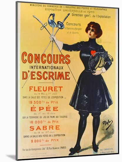 Poster Advertising the International Fencing Competitions, 1900-Pal-Mounted Giclee Print