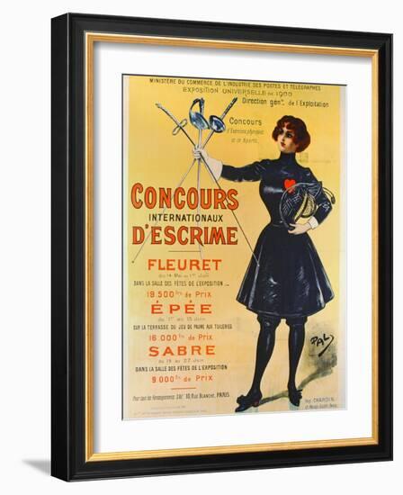 Poster Advertising the International Fencing Competitions, 1900-Pal-Framed Giclee Print