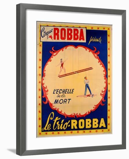 Poster Advertising the Ladder of Death at the 'Cirque Robba'-French School-Framed Giclee Print