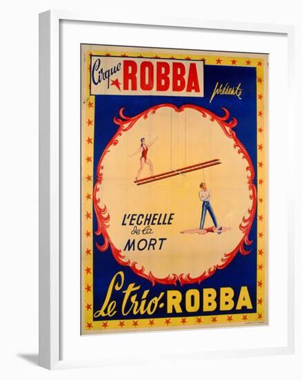 Poster Advertising the Ladder of Death at the 'Cirque Robba'-French School-Framed Giclee Print