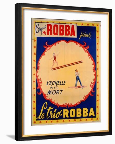 Poster Advertising the Ladder of Death at the 'Cirque Robba'-French School-Framed Giclee Print