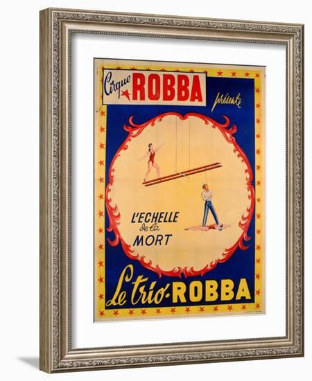 Poster Advertising the Ladder of Death at the 'Cirque Robba'-French School-Framed Giclee Print