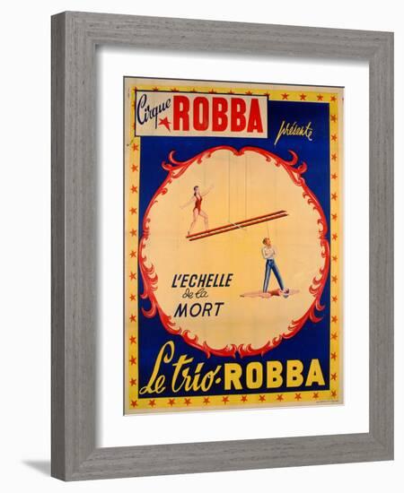 Poster Advertising the Ladder of Death at the 'Cirque Robba'-French School-Framed Giclee Print