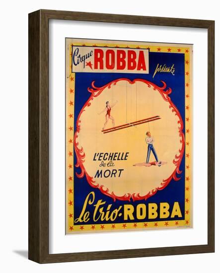 Poster Advertising the Ladder of Death at the 'Cirque Robba'-French School-Framed Giclee Print