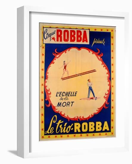 Poster Advertising the Ladder of Death at the 'Cirque Robba'-French School-Framed Giclee Print