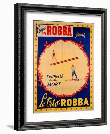 Poster Advertising the Ladder of Death at the 'Cirque Robba'-French School-Framed Giclee Print