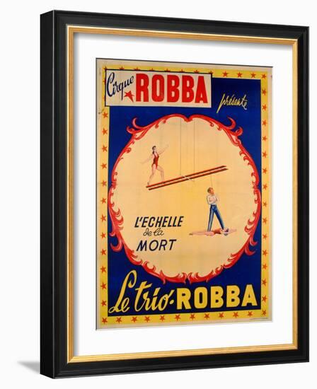 Poster Advertising the Ladder of Death at the 'Cirque Robba'-French School-Framed Giclee Print