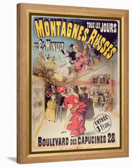 Poster Advertising the 'Montagnes Russes' Roller Coaster in the Boulevard Des Capucines, Paris 1888-French-Framed Premier Image Canvas