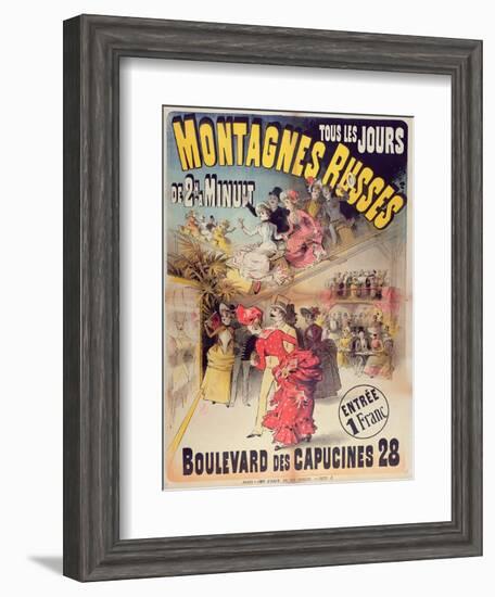 Poster Advertising the 'Montagnes Russes' Roller Coaster in the Boulevard Des Capucines, Paris 1888-French-Framed Giclee Print