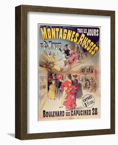 Poster Advertising the 'Montagnes Russes' Roller Coaster in the Boulevard Des Capucines, Paris 1888-French-Framed Giclee Print