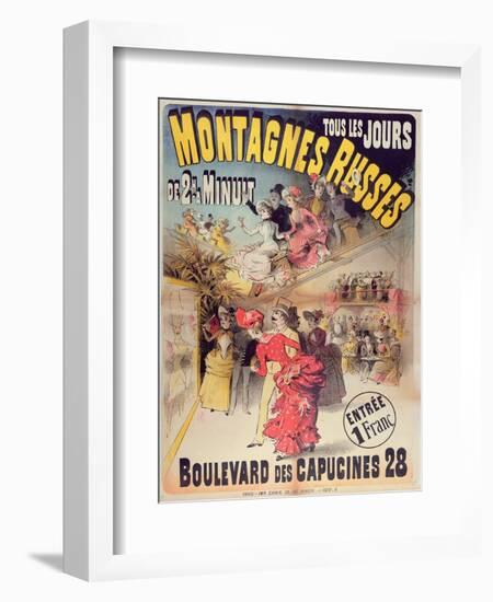 Poster Advertising the 'Montagnes Russes' Roller Coaster in the Boulevard Des Capucines, Paris 1888-French-Framed Giclee Print