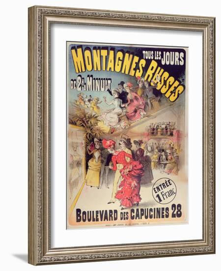 Poster Advertising the 'Montagnes Russes' Roller Coaster in the Boulevard Des Capucines, Paris 1888-French-Framed Giclee Print