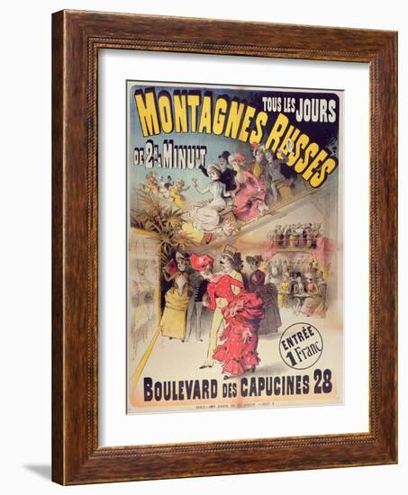 Poster Advertising the 'Montagnes Russes' Roller Coaster in the Boulevard Des Capucines, Paris 1888-French-Framed Giclee Print