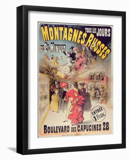 Poster Advertising the 'Montagnes Russes' Roller Coaster in the Boulevard Des Capucines, Paris 1888-French-Framed Giclee Print