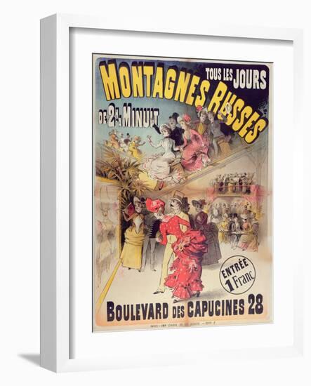 Poster Advertising the 'Montagnes Russes' Roller Coaster in the Boulevard Des Capucines, Paris 1888-French-Framed Giclee Print