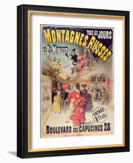 Poster Advertising the 'Montagnes Russes' Roller Coaster in the Boulevard Des Capucines, Paris 1888-French-Framed Giclee Print