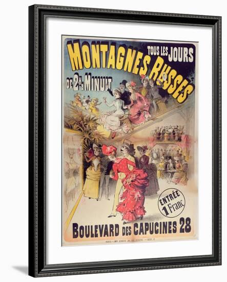 Poster Advertising the 'Montagnes Russes' Roller Coaster in the Boulevard Des Capucines, Paris 1888-French-Framed Giclee Print