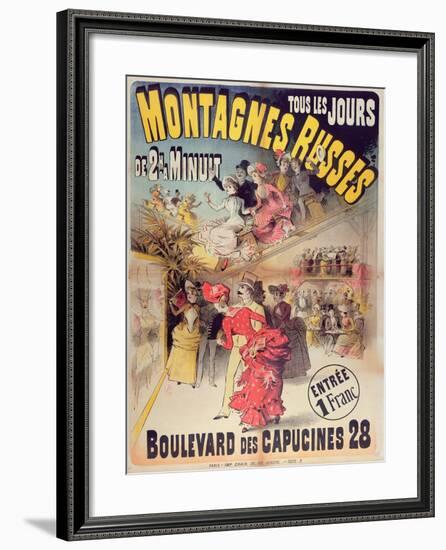 Poster Advertising the 'Montagnes Russes' Roller Coaster in the Boulevard Des Capucines, Paris 1888-French-Framed Giclee Print