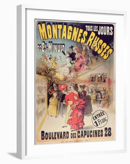 Poster Advertising the 'Montagnes Russes' Roller Coaster in the Boulevard Des Capucines, Paris 1888-French-Framed Giclee Print