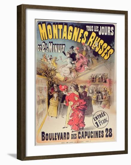 Poster Advertising the 'Montagnes Russes' Roller Coaster in the Boulevard Des Capucines, Paris 1888-French-Framed Giclee Print