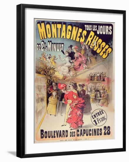 Poster Advertising the 'Montagnes Russes' Roller Coaster in the Boulevard Des Capucines, Paris 1888-French-Framed Giclee Print