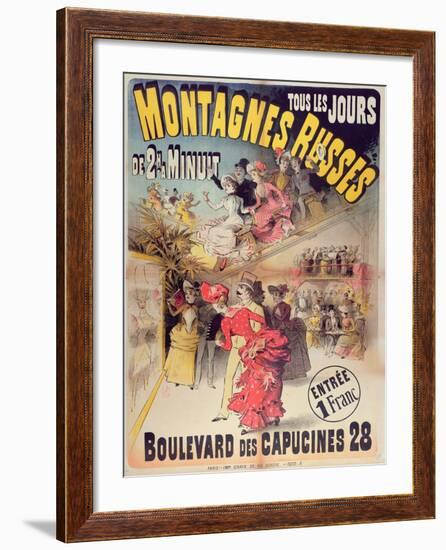 Poster Advertising the 'Montagnes Russes' Roller Coaster in the Boulevard Des Capucines, Paris 1888-French-Framed Giclee Print