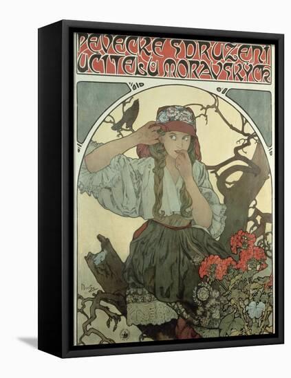 Poster Advertising the Moravian Teachers' Choir, 1911-Alphonse Mucha-Framed Premier Image Canvas