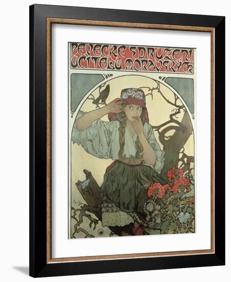 Poster Advertising the Moravian Teachers' Choir, 1911-Alphonse Mucha-Framed Giclee Print