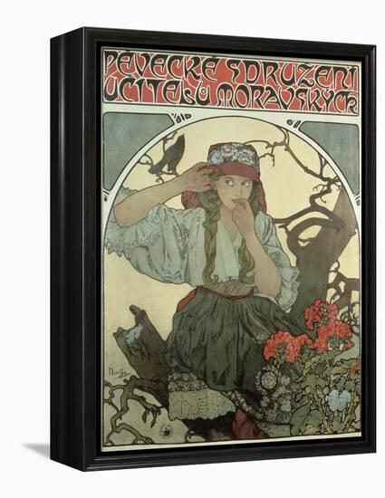 Poster Advertising the Moravian Teachers' Choir, 1911-Alphonse Mucha-Framed Premier Image Canvas