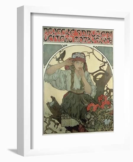 Poster Advertising the Moravian Teachers' Choir, 1911-Alphonse Mucha-Framed Giclee Print