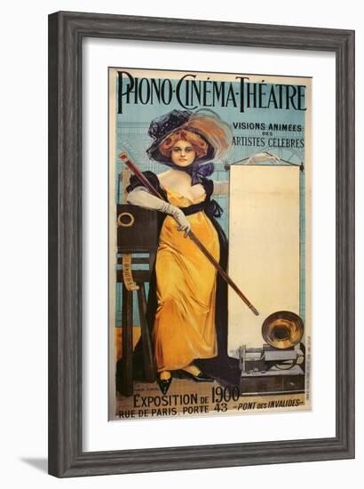 Poster Advertising the Phono-Cinema-Theatre for the Universal Exhibition, 1900-Francois Flameng-Framed Giclee Print