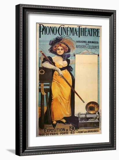 Poster Advertising the Phono-Cinema-Theatre for the Universal Exhibition, 1900-Francois Flameng-Framed Giclee Print