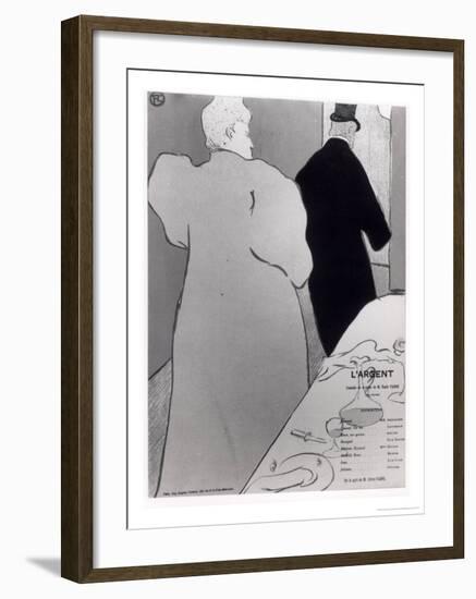 Poster Advertising the Play "L'Argent"-Henri de Toulouse-Lautrec-Framed Giclee Print