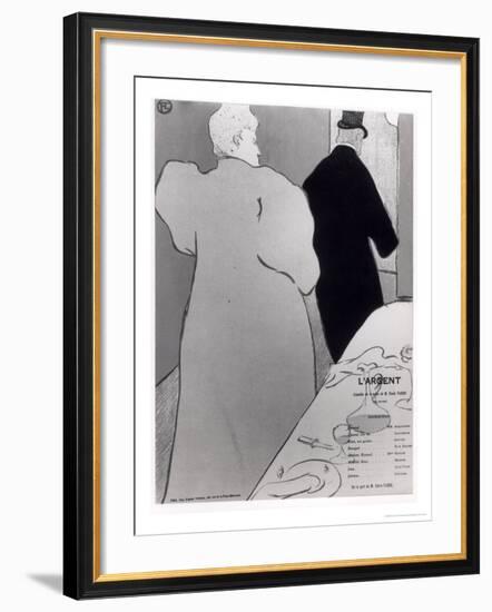 Poster Advertising the Play "L'Argent"-Henri de Toulouse-Lautrec-Framed Giclee Print