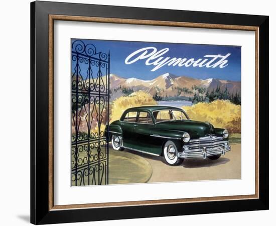 Poster Advertising the Plymouth Special De Luxe Sedan, 1949-null-Framed Giclee Print