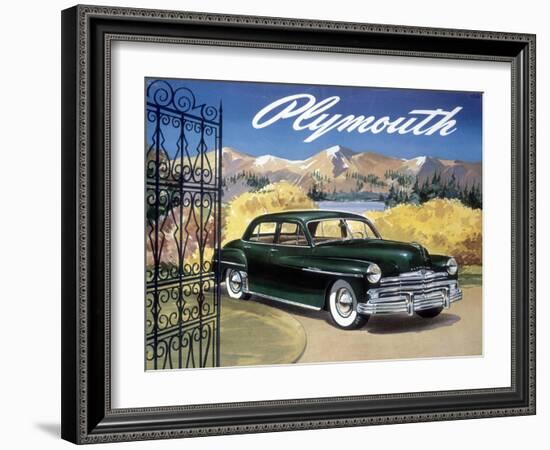 Poster Advertising the Plymouth Special De Luxe Sedan, 1949-null-Framed Giclee Print