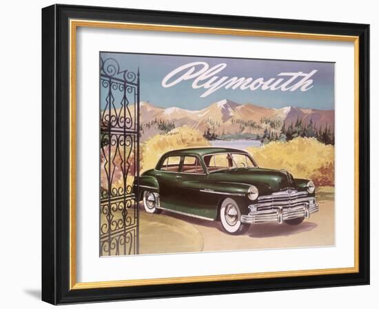 Poster Advertising the Plymouth Special De Luxe Sedan, 1950-null-Framed Giclee Print