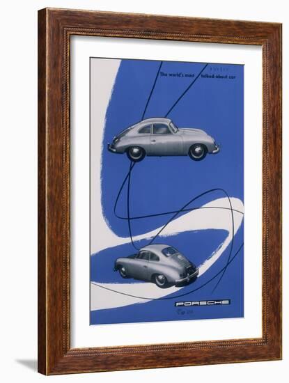 Poster Advertising the Porsche 356, 1955-null-Framed Giclee Print